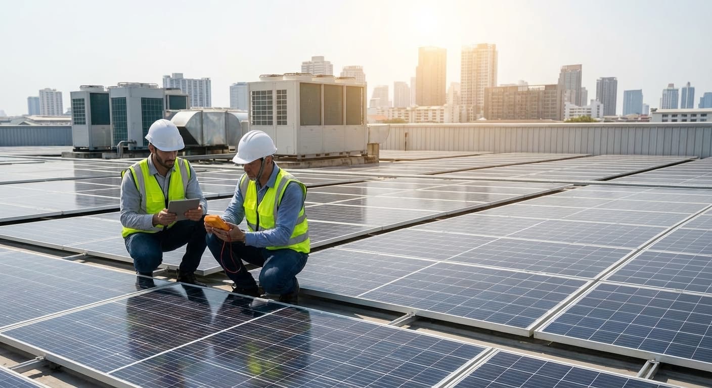 Commercial solar installation